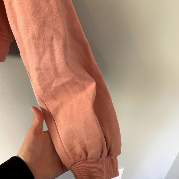 FOR LOVE & LEMONS Josie Cropped Sweatshirt in Coral Pink EUC SZ XL - Picture 8 of 16